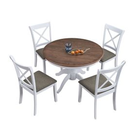(1 Table with 4 Chairs) Wooden Dining Table Set for 4 Persons