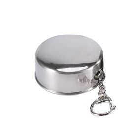 Stainless Steel Travel Folding Cup Camp Keychain Retractable Telescopic Foldable (Option: S)