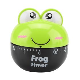 Cartoon Animal Shape Kitchen Timer Mechanical Counters Clock for Cooking Timing Tool (Green) (Color: Green)