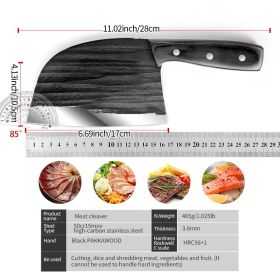 Hand-forged Kitchen Slicing Knife Dedicated for Chefs Cleaver Stainless Steel (Option: Single knife)