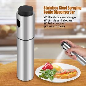 Stainless Steel Olive Oil Spraying Bottle Dispenser Sprayer Can Jar Kitchen Barbecue Tool (Option: as picture)