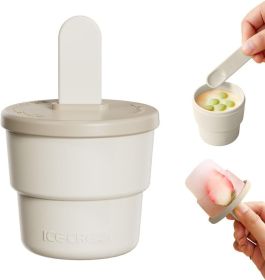 Silicone Ice Cream and Dessert Cups for Refrigerators and Ovens, As Well As Kitchens and Dining Rooms. (Color: White)