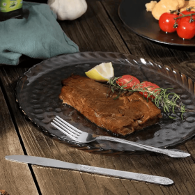 Deluxe Premium Cutlery Flatware Set for The Home - Stainless Steel Cutlery Service With 1 Dinner Fork, 1 Dinner Knife, 1 Dinner Spoon And 1 Tea S (Color: Silver)